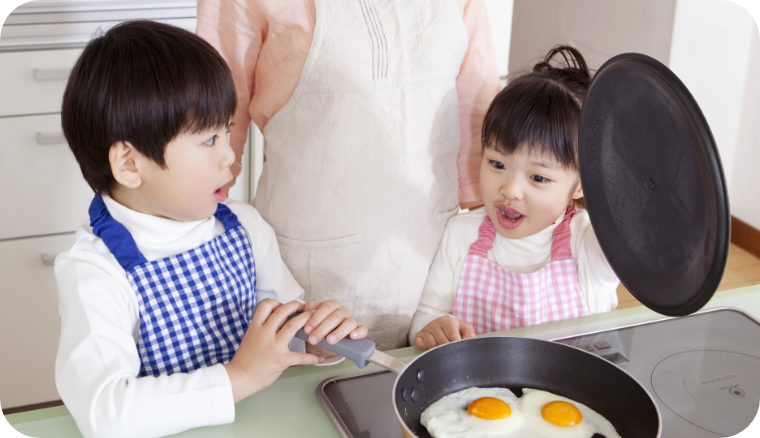 天ぷら火災・袖火着火などの
                        不安を解消。さらにお掃除も楽々！